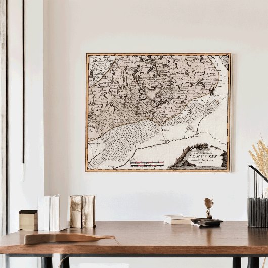 Antiek kaart Pruisen / Polen Masuria Meer Sniardwy Poster