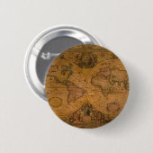 ANTIEK KAART RONDE BUTTON 5,7 CM (Voorkant /achterkant)