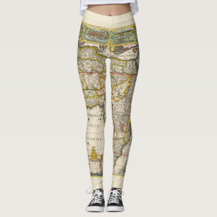 Antiek kaart van Afrika door Hondius en Jansson Leggings