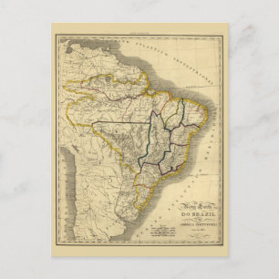 Antiek kaart van Brazilië in 1821
