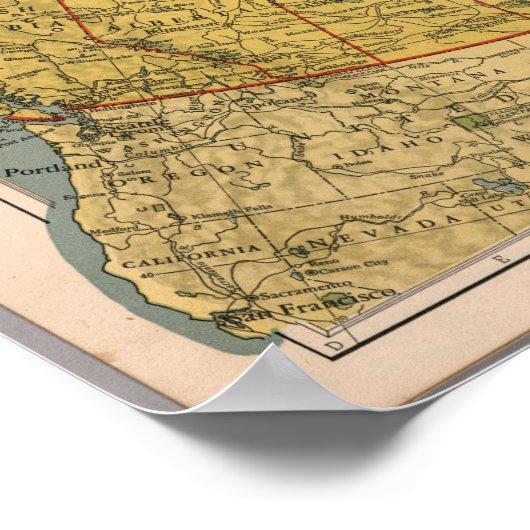 Antiek kaart van Canada Poster (Hoek)