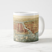 Antiek kaart van Chicago, LaSalle Street en River Extra Grote Mok (Voorkant rechts)