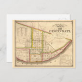 Antiek kaart van Cincinnati Ohio (Voorkant / Achterkant)