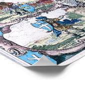 Antiek kaart van de 17e eeuw poster (Hoek)