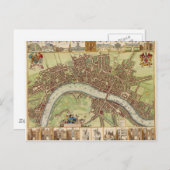 Antiek kaart van de 17e eeuw van Londen W. Hollar (Voorkant / Achterkant)