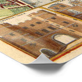 Antiek kaart van de 17e eeuw van Londen W. Hollar Poster (Hoek)