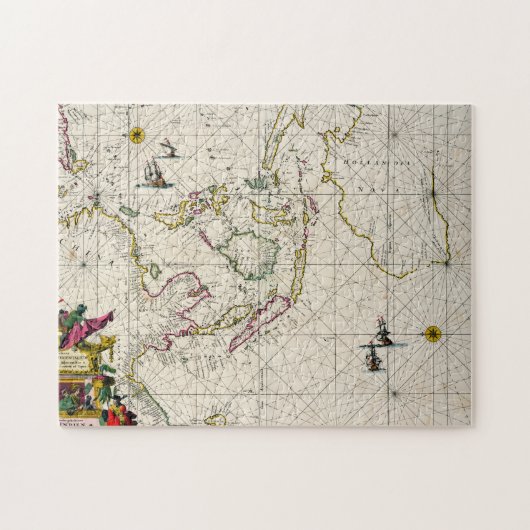 Antiek kaart van de Oost-Indische eilanden Legpuzzel (Horizontaal)