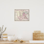 Antiek kaart van de staat Minnesota Poster (Keuken)