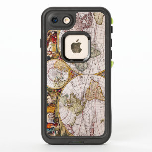  Antiek kaart van de wereld 1686