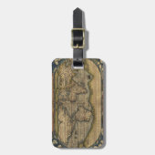 Antiek kaart van de wereld bagagelabel (Voorkant verticaal)