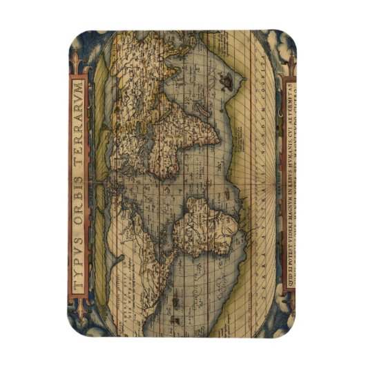 Antiek kaart van de wereld magneet (Verticaal)