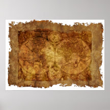 Antiek kaart van de wereld