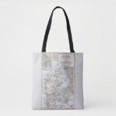 Antiek Kaart van Denemarken, Denemarken, 1905 Draagtas (Voorkant)