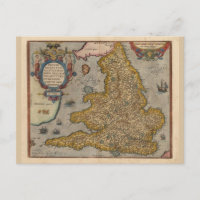 Antiek kaart van Engeland uit 1573