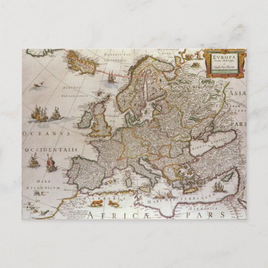 Antiek kaart van Europa door Willem Jansz Blaeu, c (Voorkant)