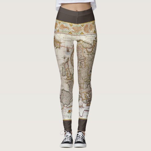 Antiek kaart van Europa door Willem Jansz Blaeu, c Leggings (Voorkant)