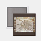 Antiek kaart van Europa door Willem Jansz Blaeu, c Magneet (Voorkant / Achterkant)