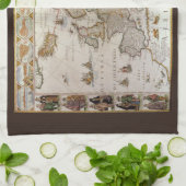 Antiek kaart van Europa door Willem Jansz Blaeu, c Theedoek (Gevouwen)