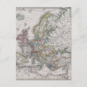 Antiek kaart van Europa rond 1862