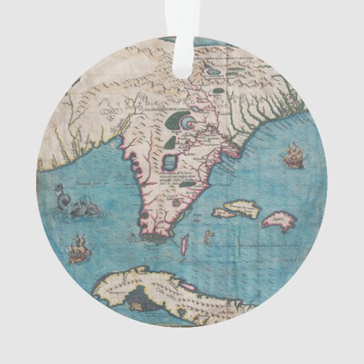 Antiek kaart van Florida en Cuba Ornament (achterkant)