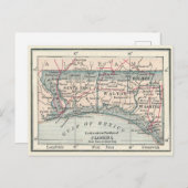 Antiek kaart van het gebied van Florida Panhandle (Voorkant / Achterkant)