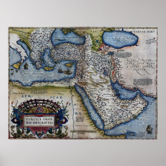 Antiek kaart van het Midden-Oosten Poster (Voorkant)