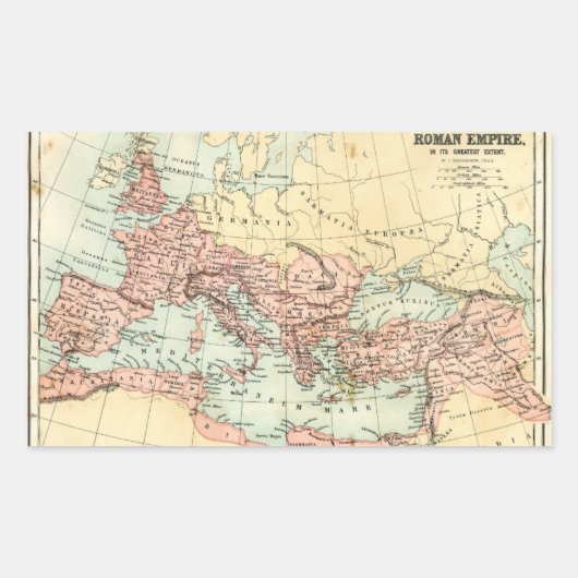 Antiek kaart van het Romeinse Rijk Rechthoekige Sticker (Voorkant)