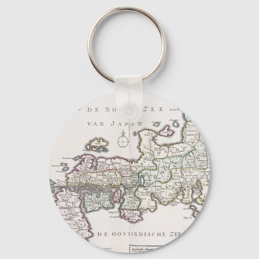 Antiek kaart van Japan | 1769 Sleutelhanger (Voorkant)