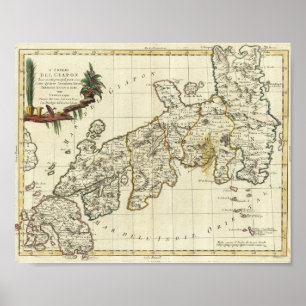 Antiek kaart van Japan 1785 Poster