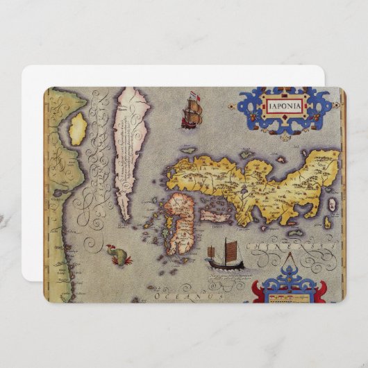 Antiek kaart van Japan door Mercator en Hondius (Voorkant / Achterkant)