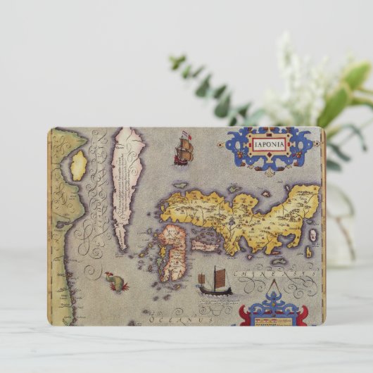 Antiek kaart van Japan door Mercator en Hondius (Staand voorkant)