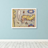 Antiek kaart van Japan door Mercator en Hondius Canvas Afdruk (Insitu (Houten vloer))
