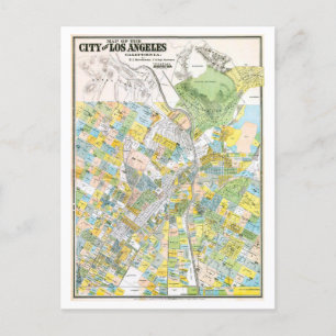 /Antiek Kaart van Los Angeles Travel Briefkaart