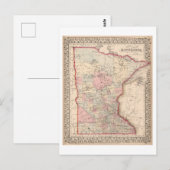 Antiek kaart van Minnesota uit 1868 (Voorkant / Achterkant)
