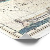 Antiek kaart van New York, New England Poster (Hoek)