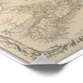 Antiek kaart van Nova Scotia en Newfoundland Poster (Hoek)