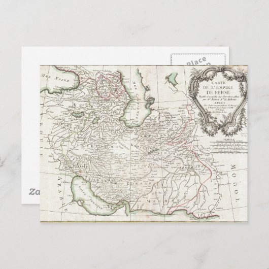 Antiek kaart van Perzië - Iran, Afghanistan en Ira (Voorkant / Achterkant)