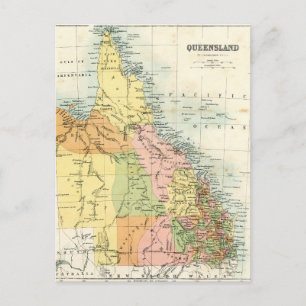 Antiek kaart van Queensland Australië