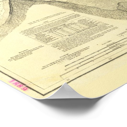 Antiek kaart van Seattle Harbour en Puget Sound Poster (Hoek)