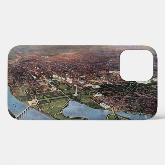 Antiek kaart van Washington DC en de Potomac Case-Mate iPhone Case (Achterkant (horizontaal))