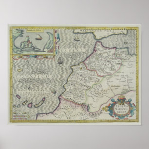 Antiek kaart van West-Afrika Poster