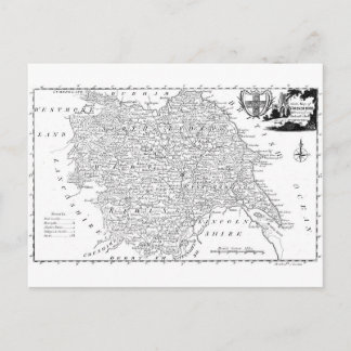 Antiek kaart van Yorkshire 1786