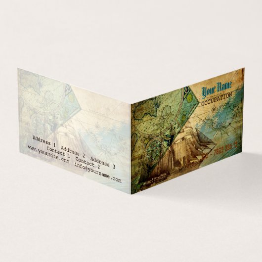 Antiek kaart - Visitekaartje (Buitenkant)