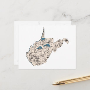 Antiek kaart West Virginia  Afbeelding