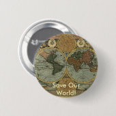 Antiek kaartreeks ronde button 5,7 cm (Voorkant /achterkant)