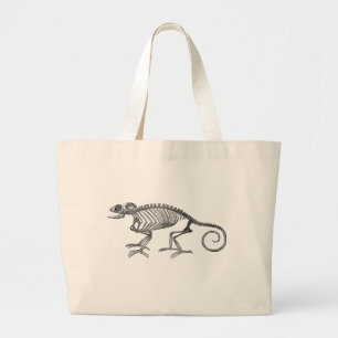 Antiek kameleon skelet op Canvas tas