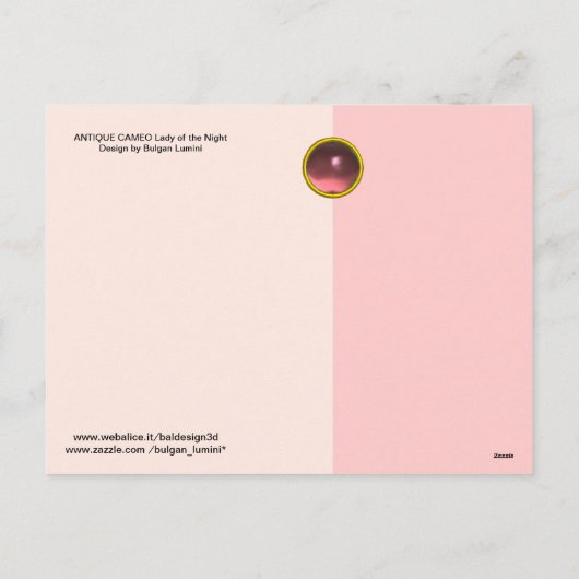 ANTIEK KAMMEO, MEERDAME NACHT MET OWL MONOGRAM FEESTDAGENKAART (Achterkant)