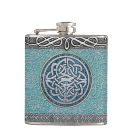 Antiek kant en zilverdecor Keltische Knot Flask Heupfles