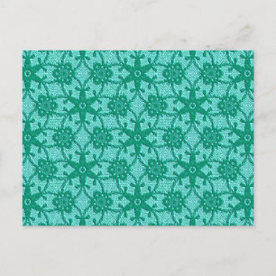 Antiek kant - turquoise en aqua briefkaart