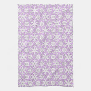 Antiek kant - wit en lavender theedoek